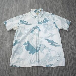 Tori Richard Shirt Men Ancient Sea Button Up Short Sleeve Honolulu Hawaiian XL